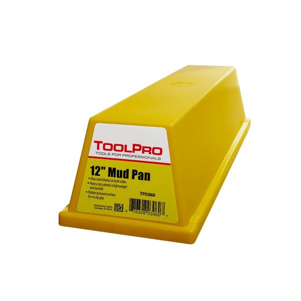 Toolpro 12 in Heavy Duty Textured Yellow Plastic Mud Pan TP03060